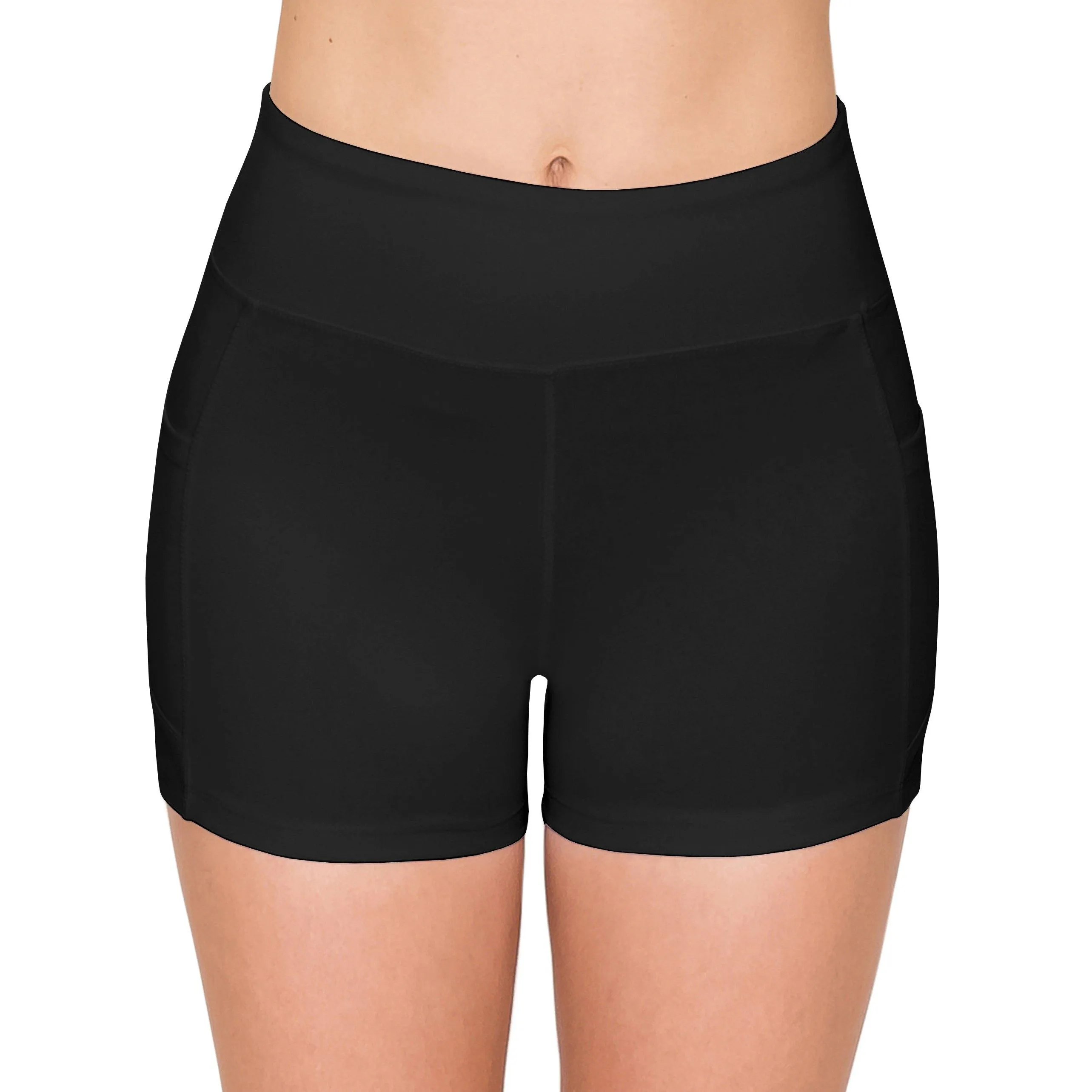 3" Bike Shorts with Pockets - Yoga Pants Material with Stitching