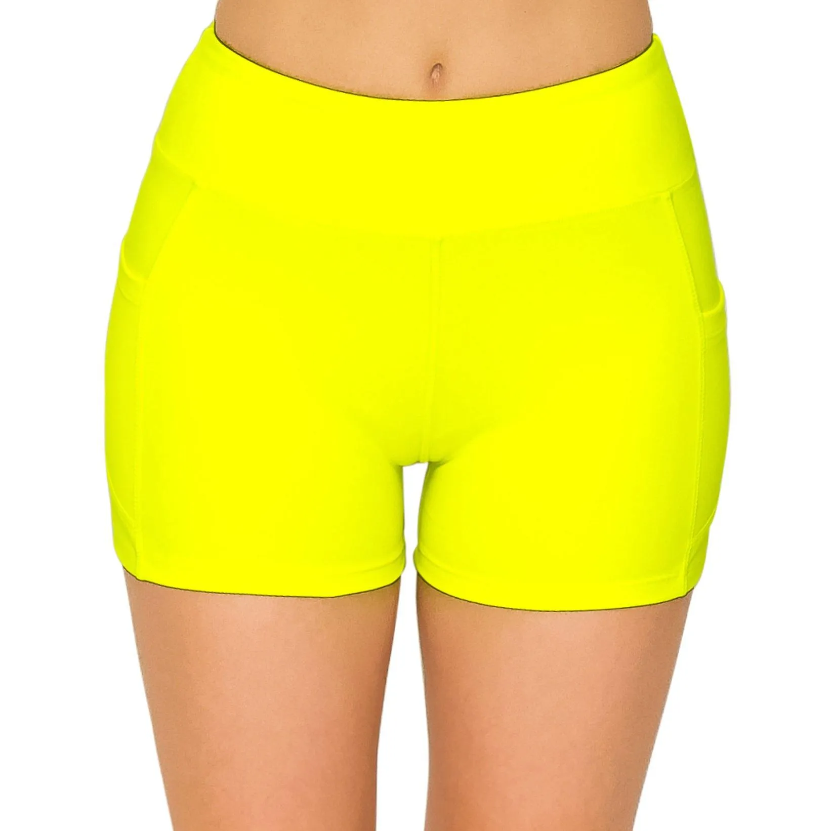 3" Bike Shorts with Pockets - Yoga Pants Material with Stitching
