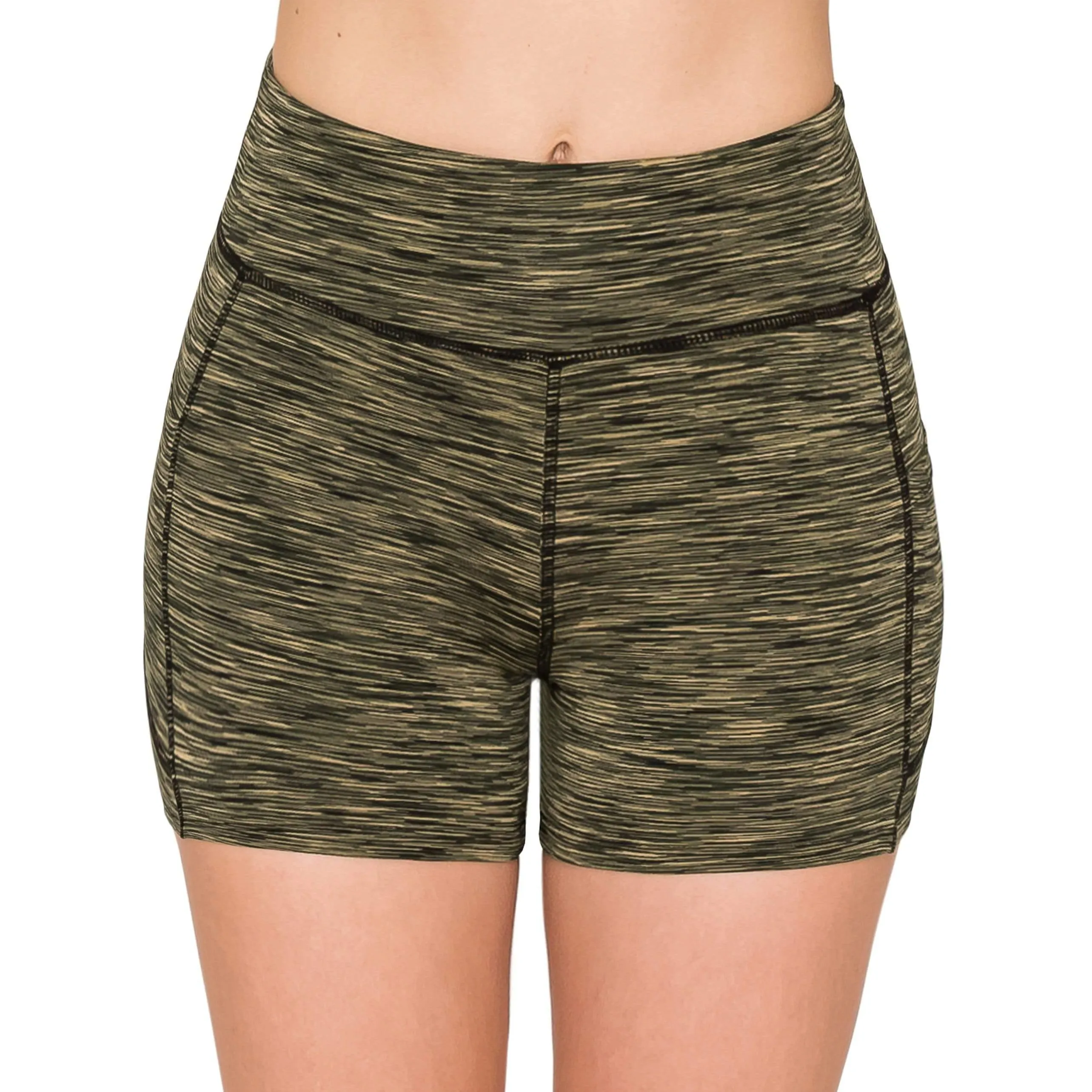 3" Bike Shorts with Pockets - Yoga Pants Material with Stitching