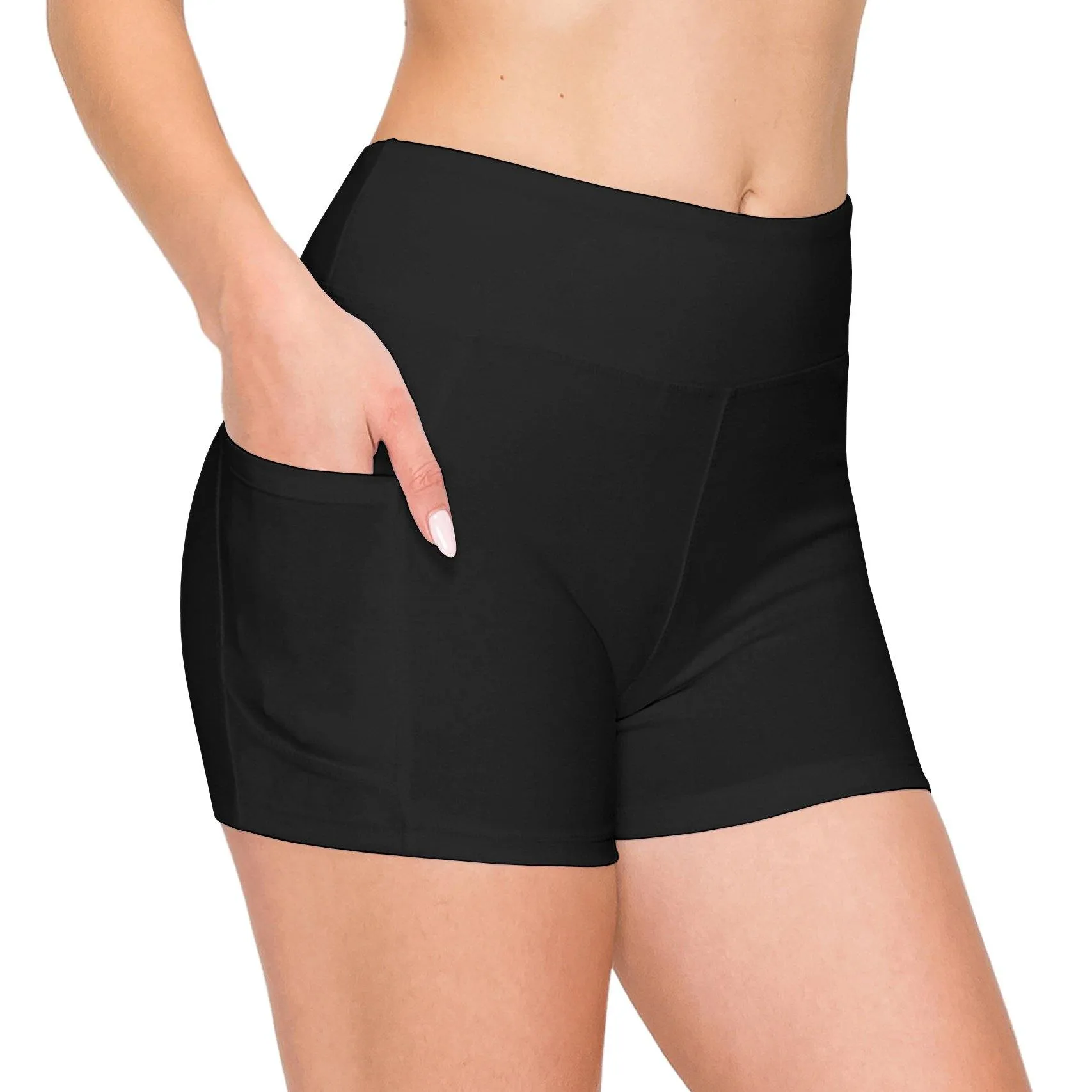 3" Bike Shorts with Pockets - Yoga Pants Material with Stitching