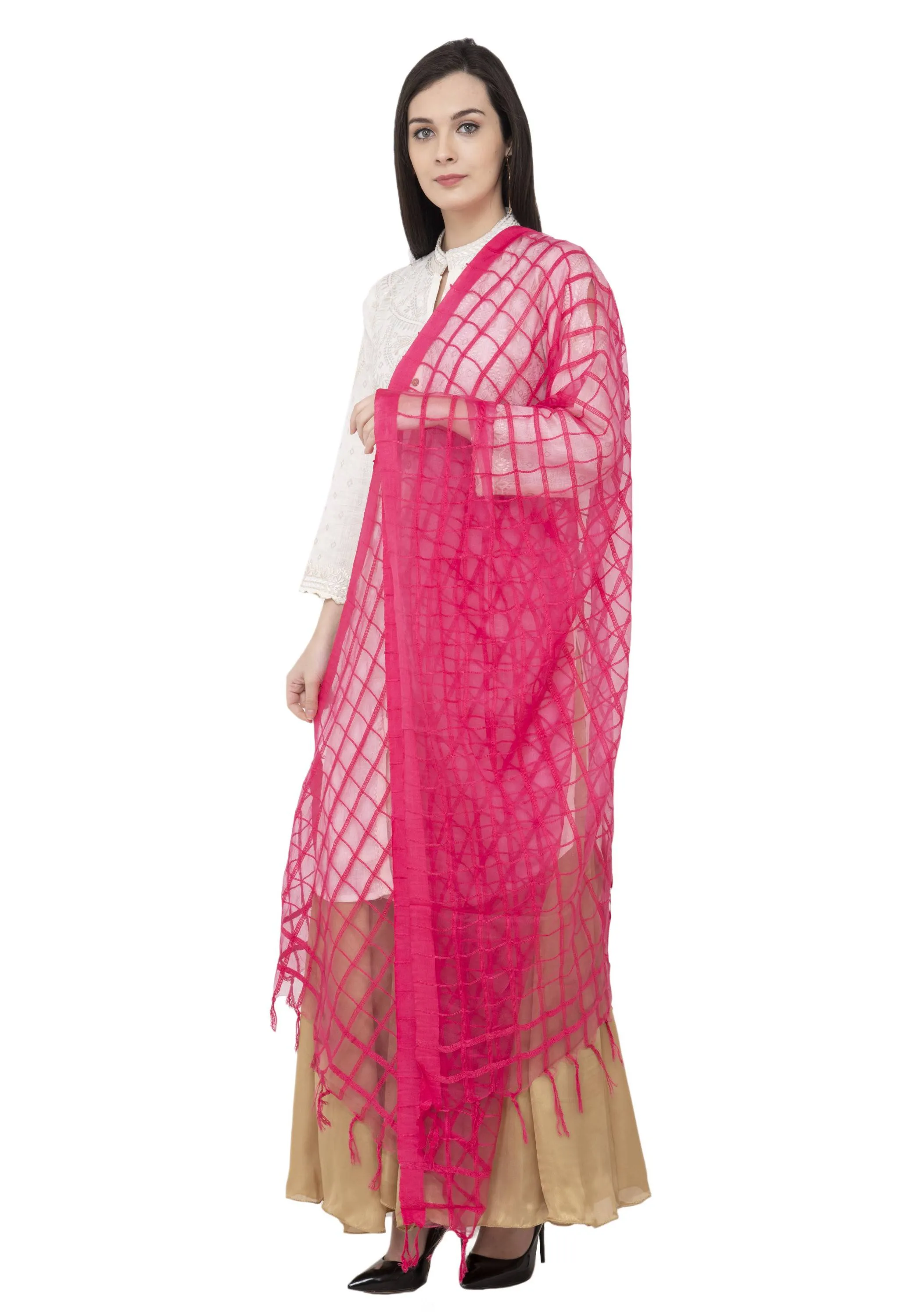 A R SILK Golden Color Fancy Silk Dupattas and Chunnis