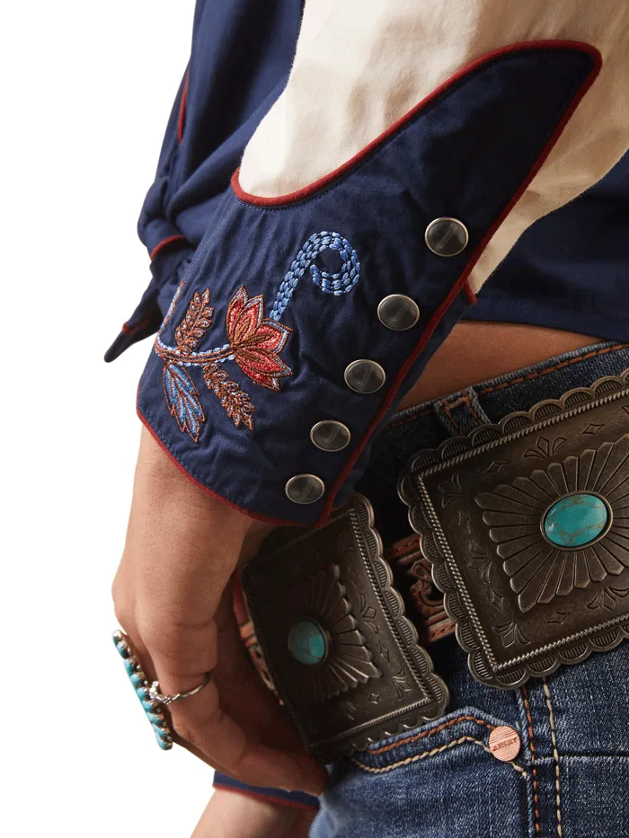 Ariat 10043688 Womens Loretta Shirt Navy Buttercream