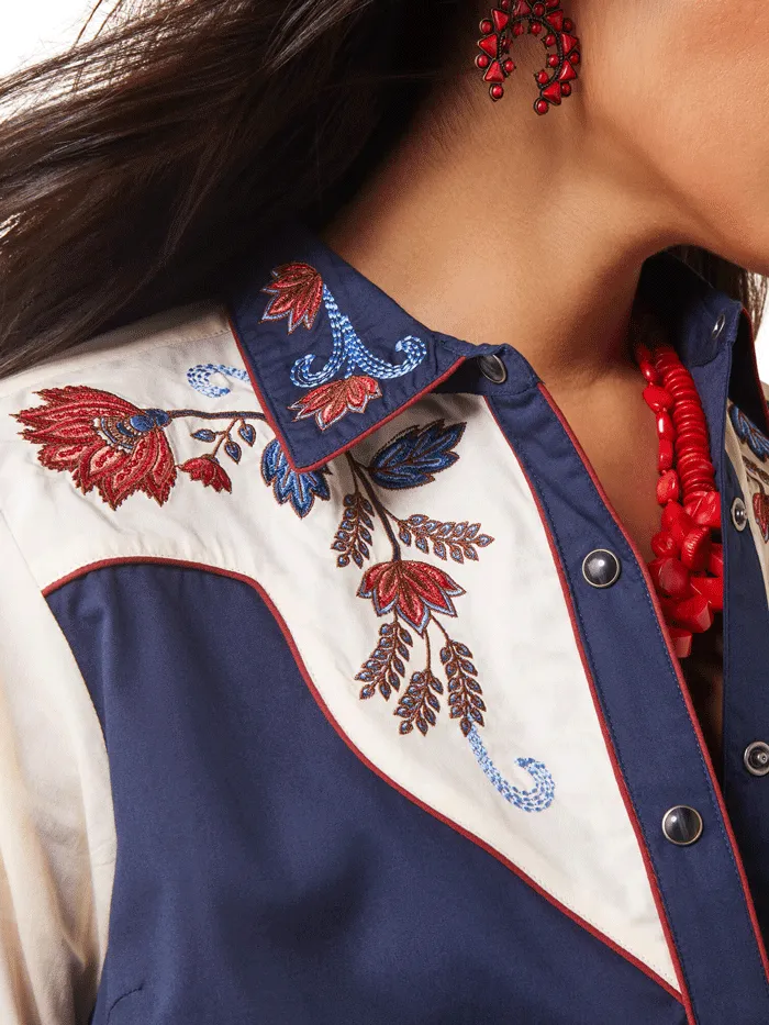Ariat 10043688 Womens Loretta Shirt Navy Buttercream