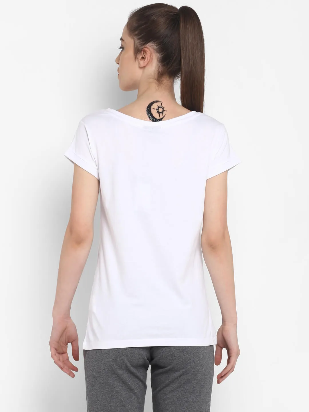 Aubrey Women Cotton White T-Shirt