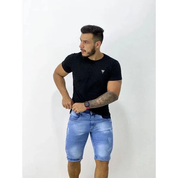 Bermuda Jeans SKY BLUE CLARA com 2% elastano
