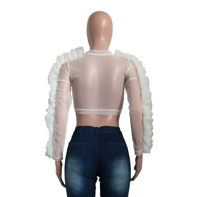 Black gothic style woven crop top women Sexy transparent club