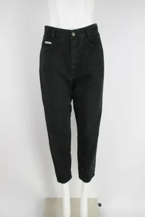 Black high waist 5 pocket jeans with tapered leg - S/M