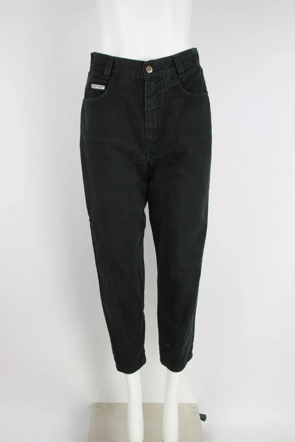 Black high waist 5 pocket jeans with tapered leg - S/M