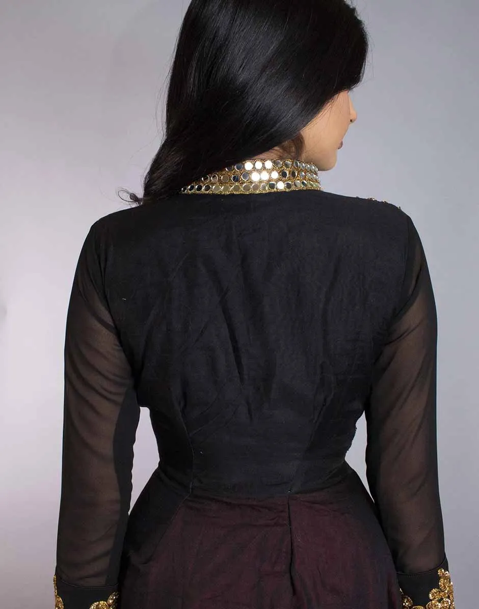 Black Silk Partywear Gowns - Rent