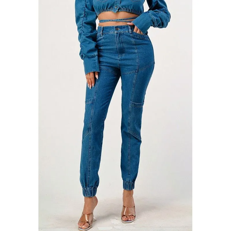 CASUAL LONG DENIM PANTS