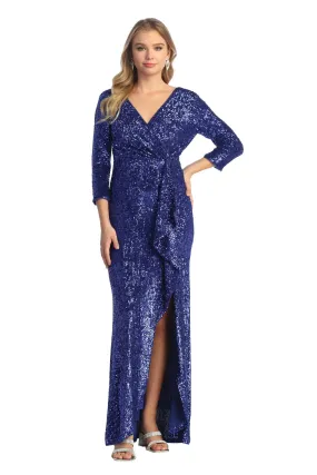 Cindy Collection 1752 Shimmering 3/4 Sleeve Dress