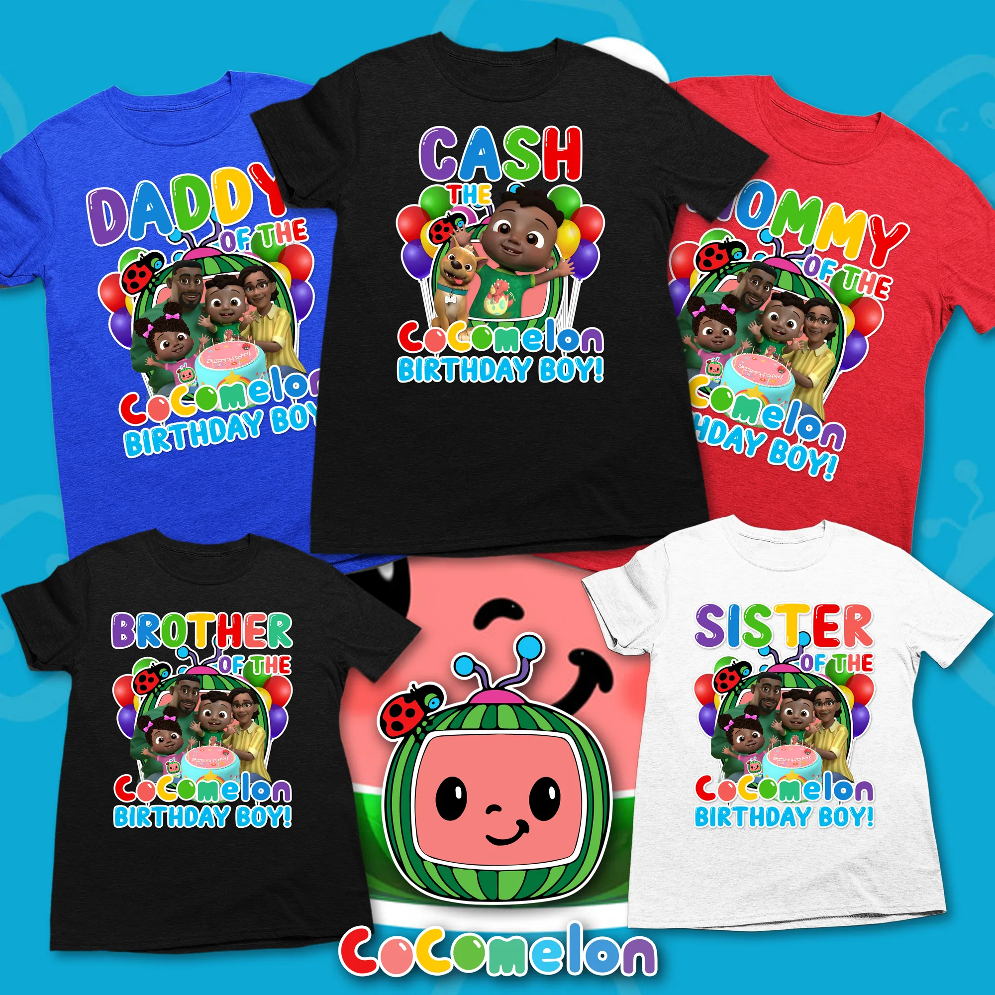Cocomelon African American Birthday Boy Family Matching Shirts