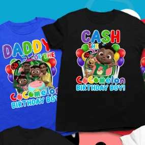 Cocomelon African American Birthday Boy Family Matching Shirts