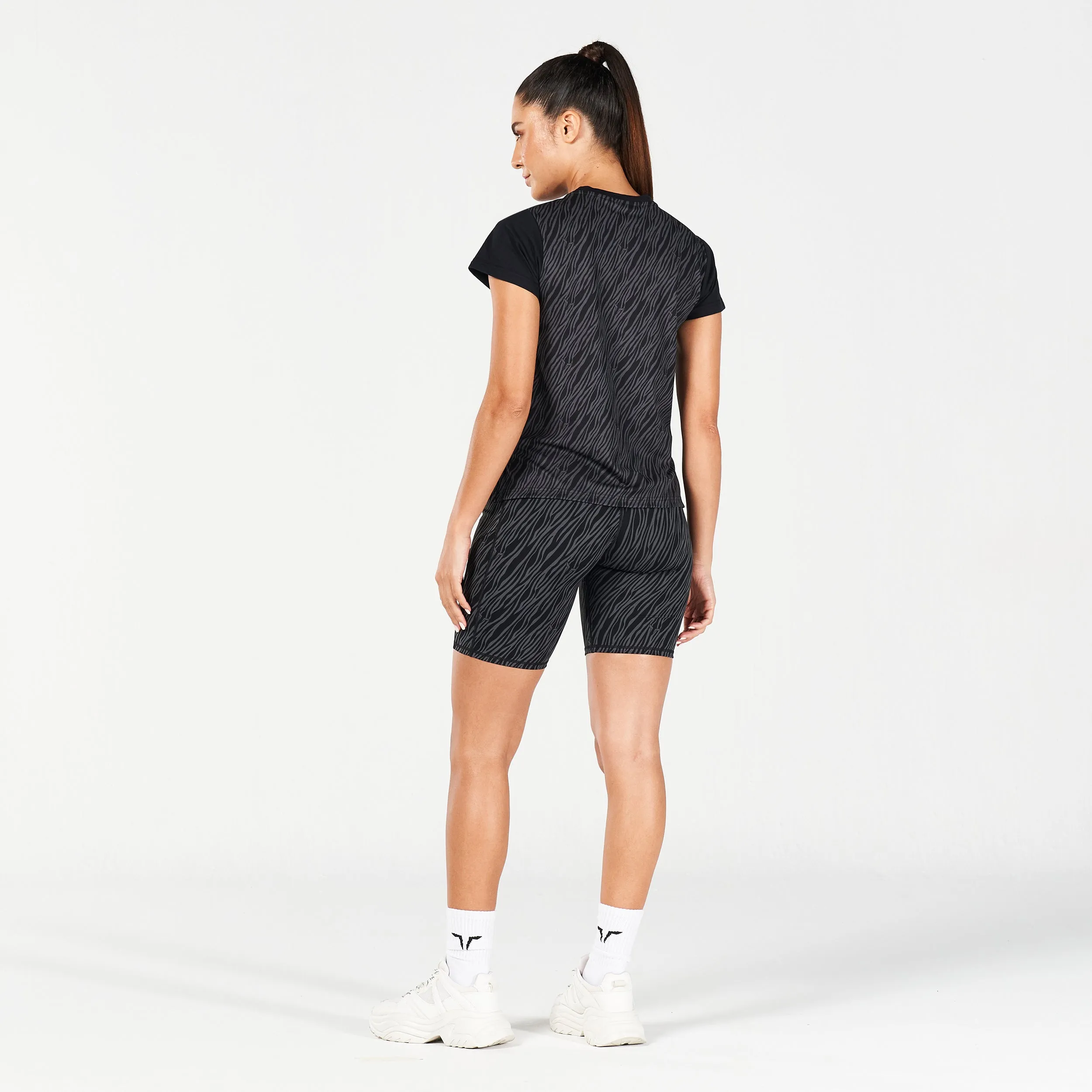 Core Wild Print Back Tee - Black