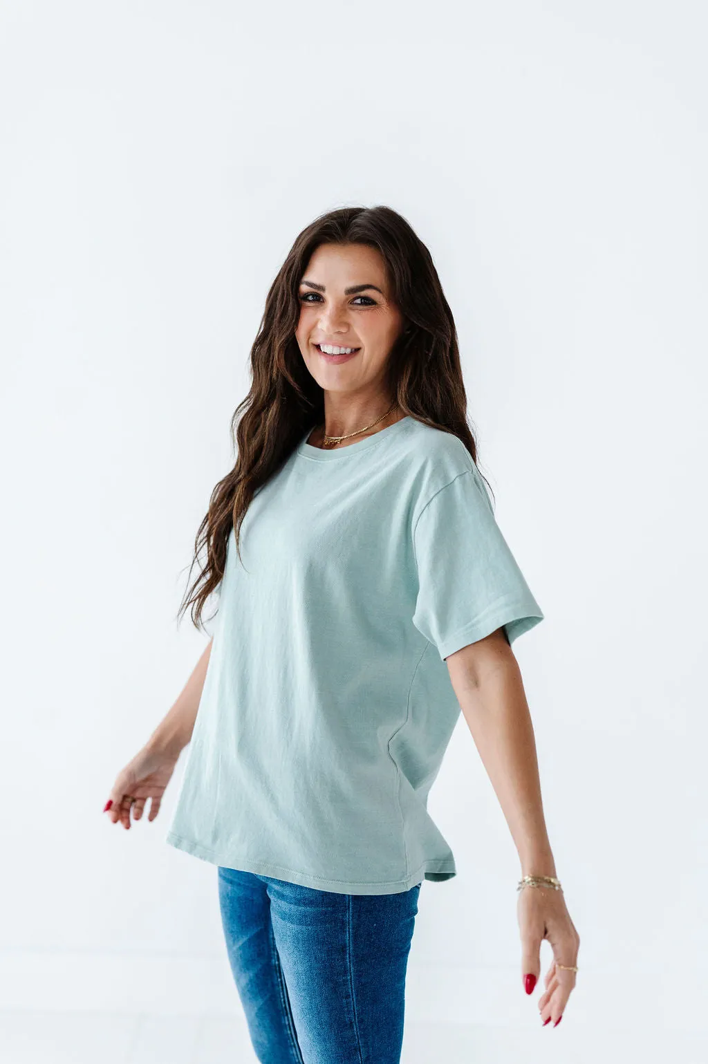Dakota Crewneck Tee in Mint