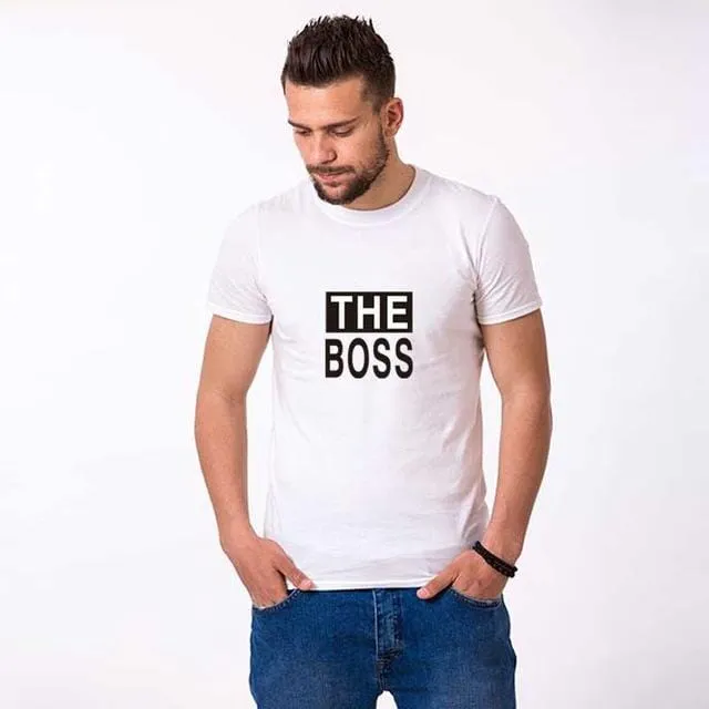 Funny couple shirts The real boss