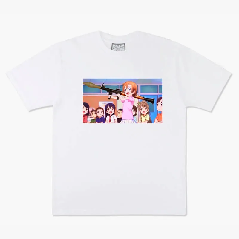 Kawaii Anime Girl with Rocket Launcher Gun T-Shirt