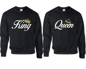 King Queen Couple Matching Sweaters, Couple Crewnecks