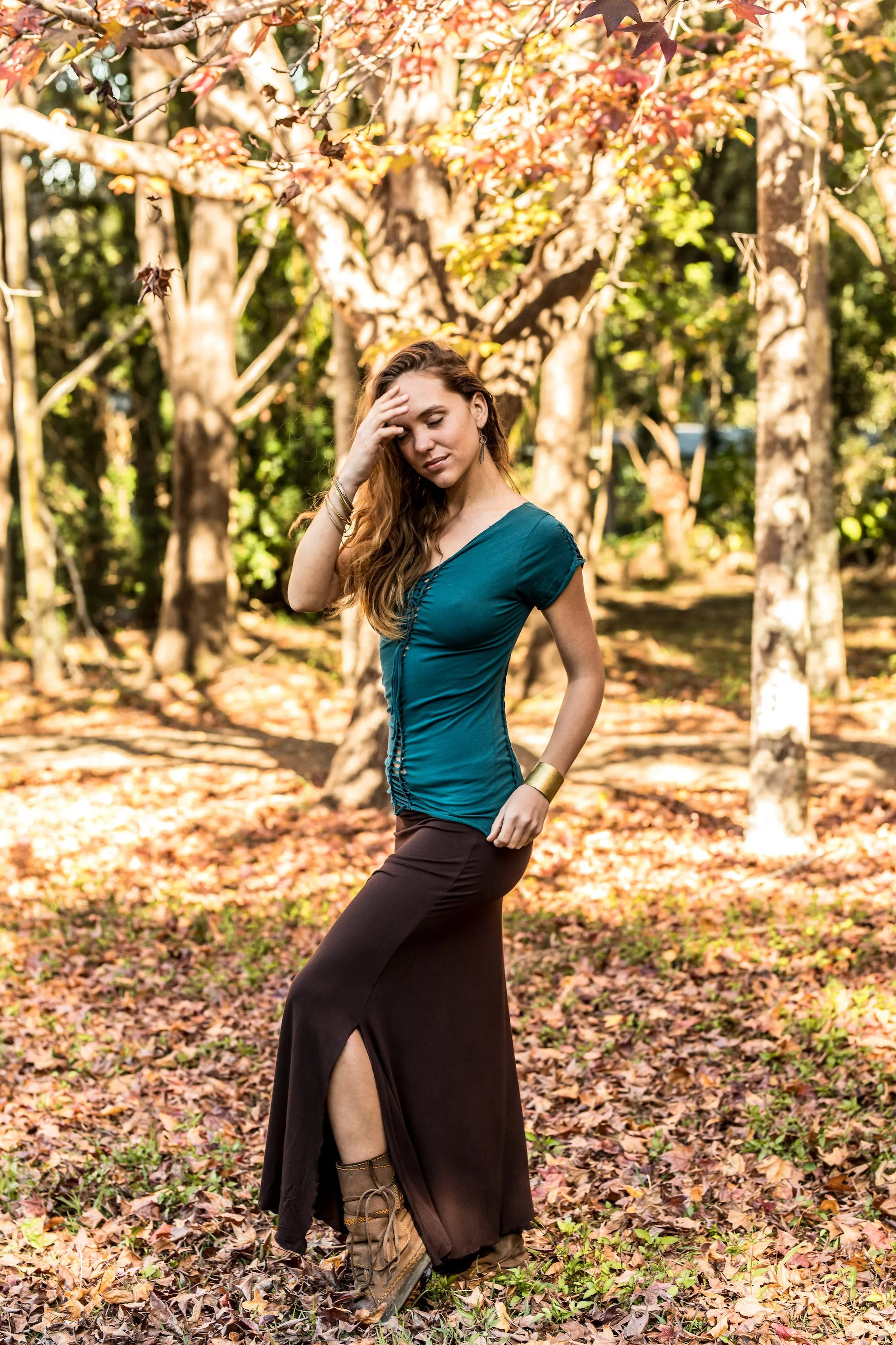 LYCRA SKIRT IN BROWN