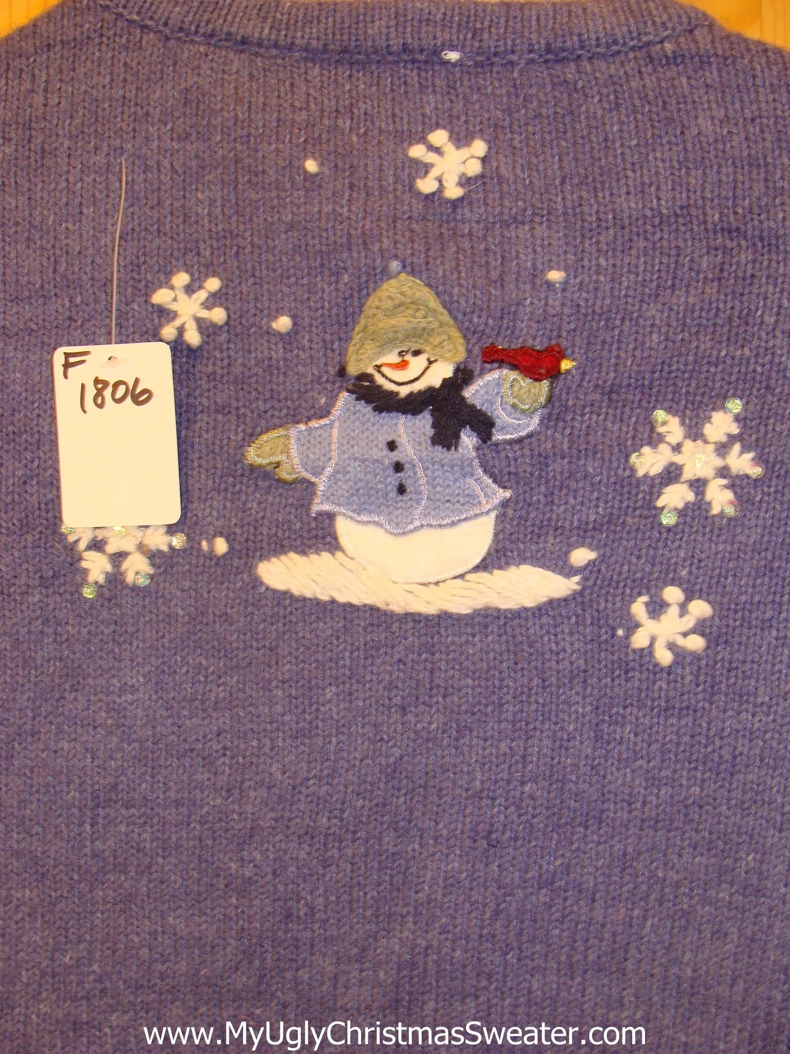 Two Sided Blue Snowman Winter Funny Ugly Sweater