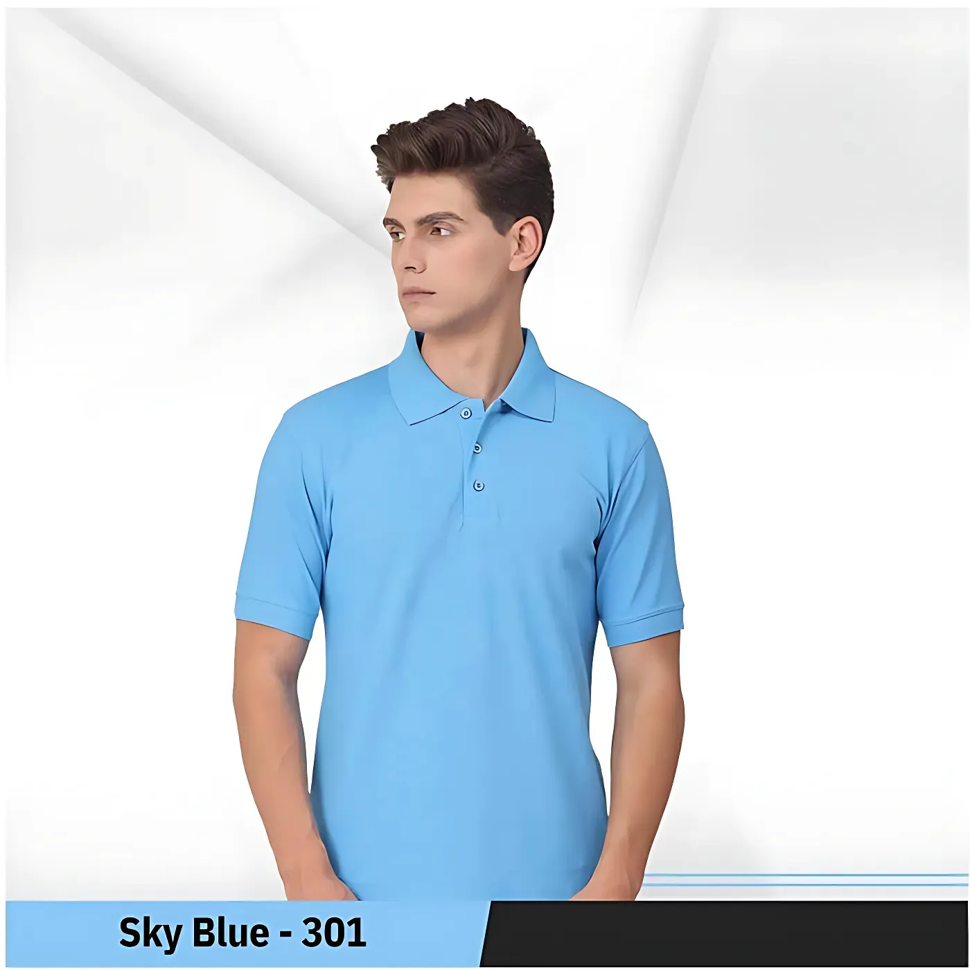 Uniform Unicorn - Men's  Rich Polo T Shirt | Collar Tshirts | Half Sleeves | Plain-Regular Fit (301-Sky Blue)