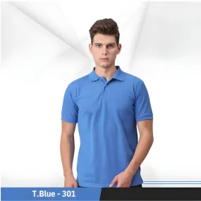 Uniform Unicorn - Men's  Rich Polo T Shirt | Collar Tshirts | Half Sleeves | Plain-Regular Fit (301-Teal Blue)