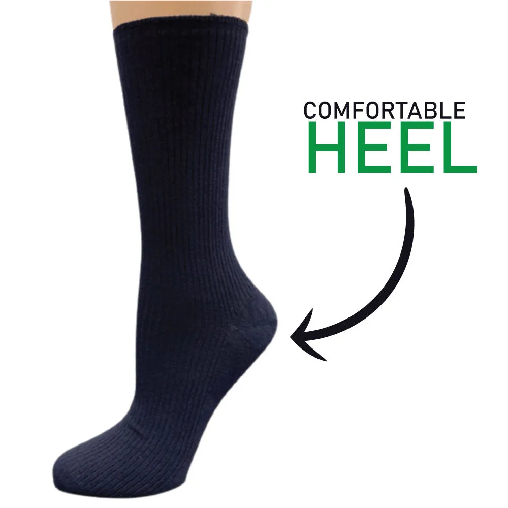 Wide Calf Crew Socks for Women Classic Colors and Luxurious