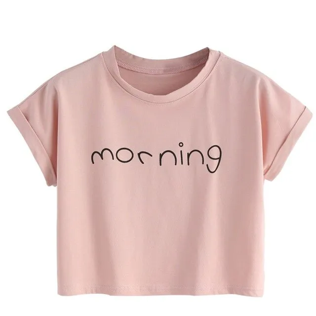 Women Tops Letter T-Shirt