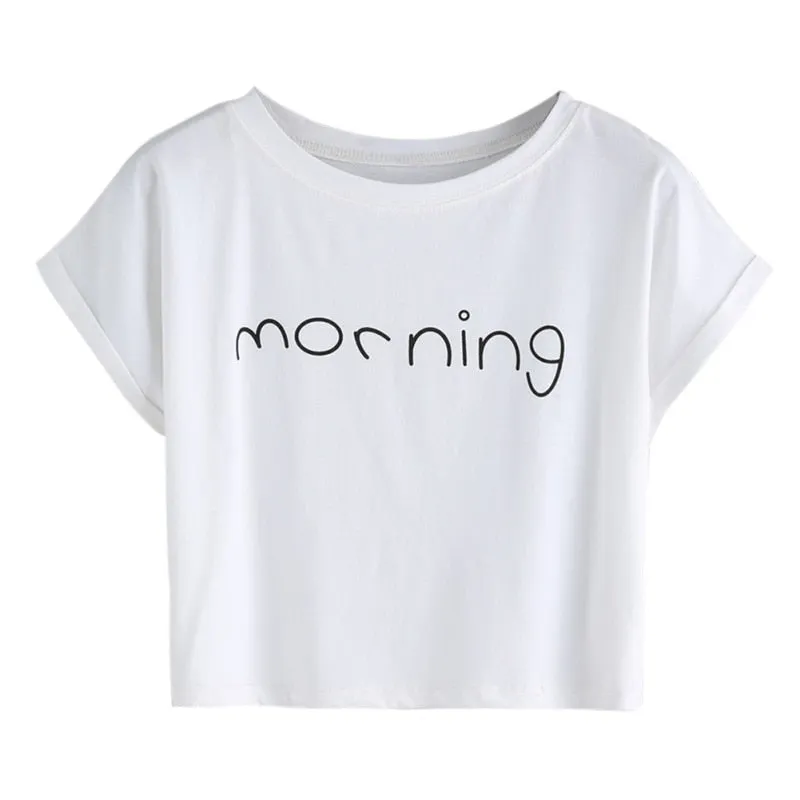 Women Tops Letter T-Shirt