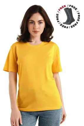 Women's Merino T-shirt 165 Gold | Crewneck ( socks)