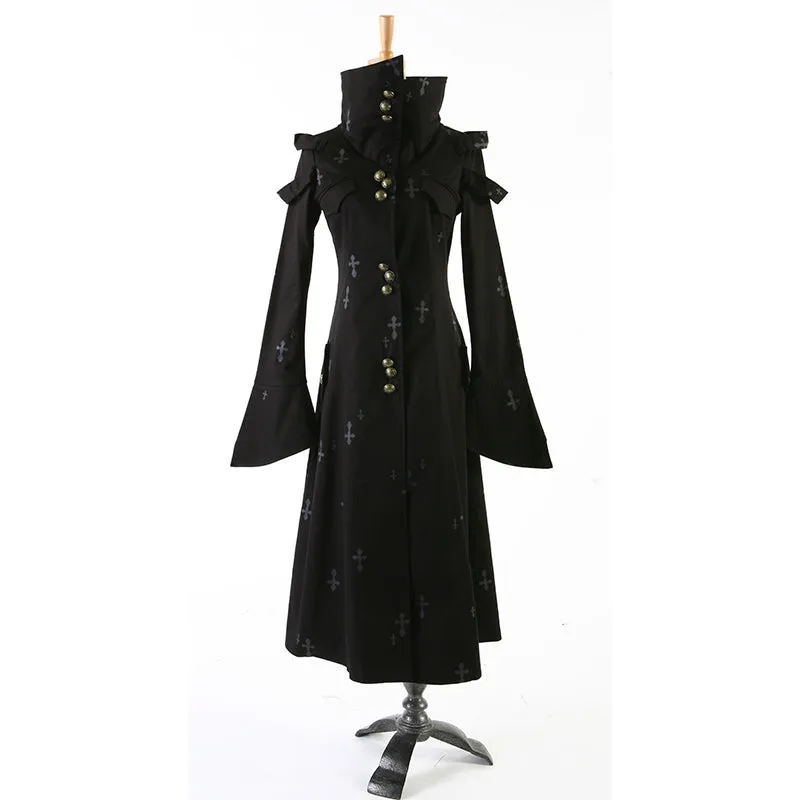 Y-209 Winter Ankle Length Long Gothic Trench Coats With High Neck