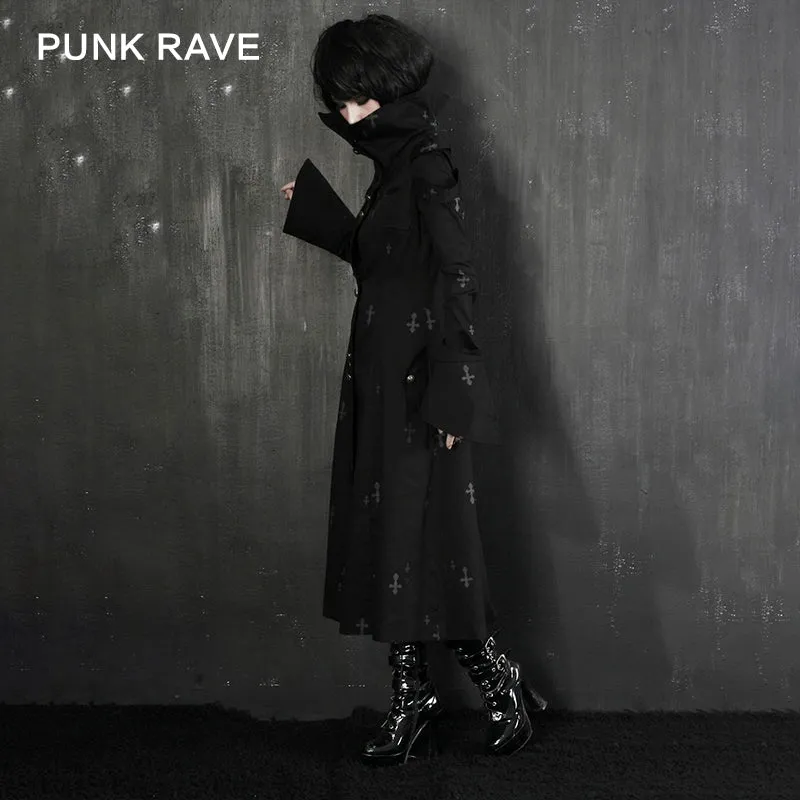 Y-209 Winter Ankle Length Long Gothic Trench Coats With High Neck