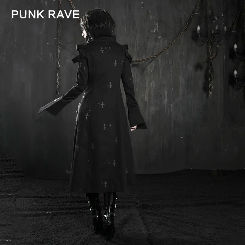 Y-209 Winter Ankle Length Long Gothic Trench Coats With High Neck
